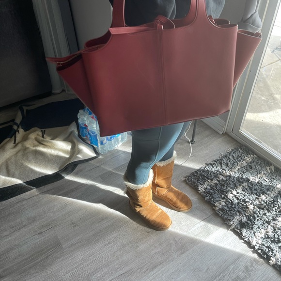 Celine Bag Medoum Trifold Red Leather Tote - Picture 3 of 16